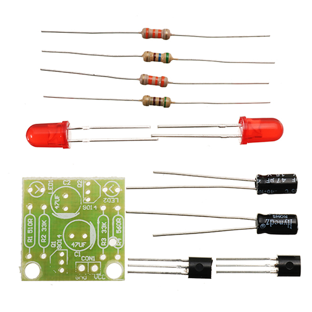 20pcs DC 3-14V DIY Simple LED Red Flash Circuit Kit DIY Multiharmonic Oscillating Electronic