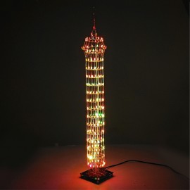 DIY Macao Tower LED Light Cube Wireless Remote Control Music Spectrum Electronic Kit