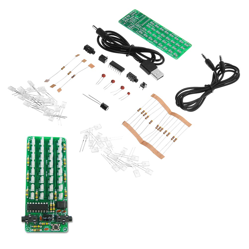 EQKIT Audio Spectrum 8×4 DIY Kit Level Indicator Voice Spectrum Lights Red+Blue Colorful Display