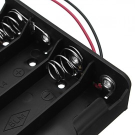 5pcs New Version DC 14.8V 4 Slot 4 Series 18650 Battery Holder Box Case With 2 Leads And Spring